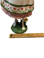 Bunny Girl Figurine 15.5in Holding Flowers Spring Summer Statue Decor NEW Gift