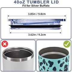 XccMe 1PCS 40 oz Tumbler Replacement Lid Only Compatible 40 Ounces, 1 Pack