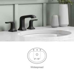 KOHLER Rubicon 8 in. Widespread Double Handle Bathroom Faucet in Matte Black