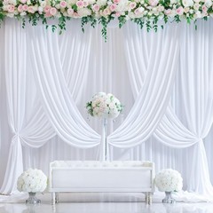 50Ft White Ceiling Drapes – 10 Panels for Weddings, Parties & Events