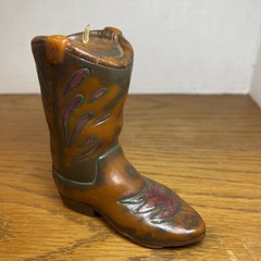 Novalty Hand Made Western Boot Candle Hand Made 4.4in Tall