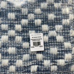 Pottery Barn Burnel Easy Care Handwoven Rug Sample Blue White 100% Wool 18”x18”