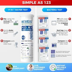 21-in-1 Home Drinking Water Testing Kit – 120 Strips + 4 Bacteria Tests – Tap…