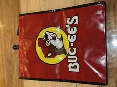 Buc-ees Grocery Bag Handle Black Red Beaver Travel Shopping Tote New Gift Bag