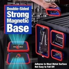 WORKPRO 4PC Double-Sided Collapsible Magnetic Part Tray Set Foldable Magnet Bowl