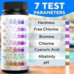 7-in-1 Accurate Pool Test Strips – 150 Hot Tub Spa – Quick Pool…