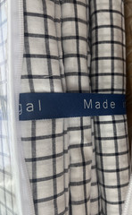 ALDA Texteis~QUEEN SHEET SET~Made In Portugal~100% Cotton~white/black~4 pcs~NWT~