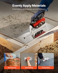 VEVOR Tile Tools Stainless Steel Flat Finishing Trowel 10.9×4.4in Concrete