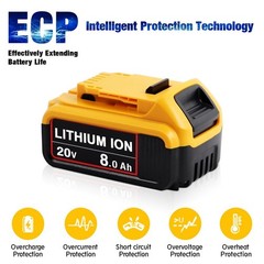 2Pack 8.0AH For DeWalt 20V 20 Volt Max Lithium Ion Battery DCB206 DCB205 DCB200