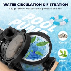 In/Above Ground Pool Pump, 3HP, High Flow with Motor Strainer Filter Basket