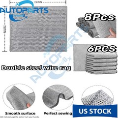 6 Pack Steel Wool Dishwashing Pads Multipurpose Mesh Dish Cloths Stainless Steel