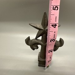 Cast Iron Silver Tone Texas Star Ornamental Fence Topper Finial Western Rustic