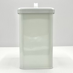 Vtg Retro Martha Stewart Sugar Metal Enamel Tin Canister Kitchen White Yellow
