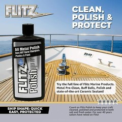 FLITZ Metal, Plastic & Fiberglass Polish 3.4oz liquid formula 2 PACK * SEE VIDEO