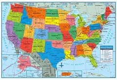 Wall Map Of The United States USA Road Travel Maps City Name US Poster 28″x40″