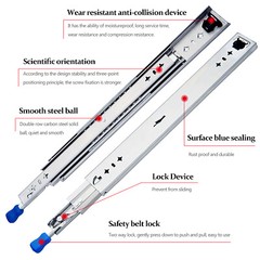 Heavy Duty Drawer Slides 300lbs Ball Bearing Full Extension 18″ – 40″ with Lock