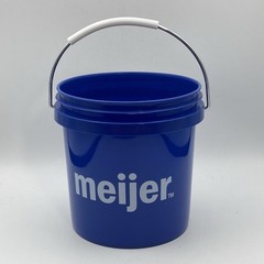 3 – Meijer Mini Buckets / 4″ Tall / Red, White, & Blue / Plastic Miniature Pail