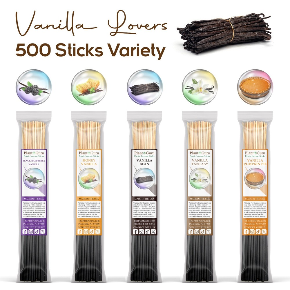 VANILLA LOVERS Incense Sticks 11″ Variety Pack Bulk 500 Wholesale Set