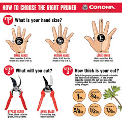 CORONA HIGH-CARBON STEEL BYPASS HAND POCKET PRUNER WITH CUSHION GRIP !!!!!!!!!!!