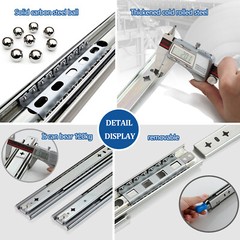 Heavy Duty Drawer Slides 300lbs Ball Bearing Full Extension 18″ – 40″ with Lock