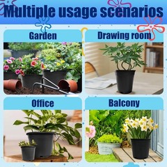 1 / 2 /3/5/7/10/15/20 Gallon Plastic Nursery Pots Garden Plant Flower Pot