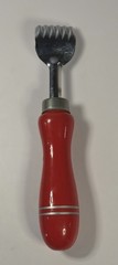 Vintage Nut Brown Butter Curler Simple Red Bake Lite Handle English Made