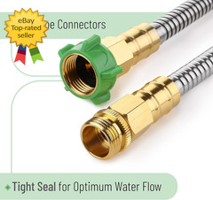 3 Feet Heavy Duty Stainless Steel Short Garden Hose, Metal Water Hose