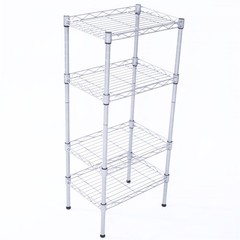 Rectangle Carbon Steel Metal Assembly 4-Shelf Kitchen Storage Rack Silver Grey