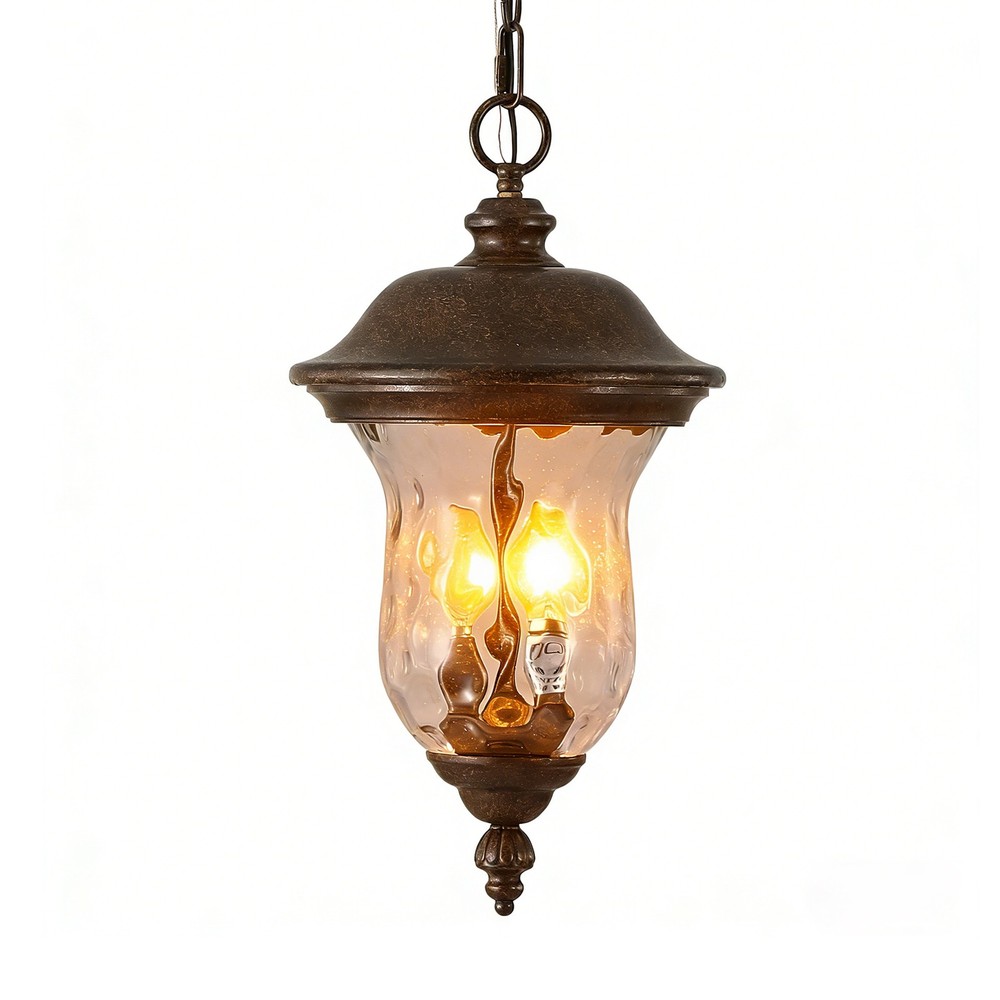 19″ Outdoor Pendant Light Waterproof Vintage Porch Hanging Lantern Patio Fixture