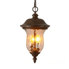 19″ Outdoor Pendant Light Waterproof Vintage Porch Hanging Lantern Patio Fixture