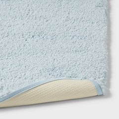 24″x60″ Spa Plush Bath Rug Light Blue – Threshold: Machine Washable, Tufted