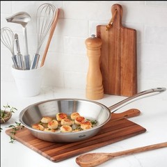 M5 Pro-Ply 5-Ply Stainless Steel Frying Pan |Oven &Dishwasher Safe-Extra sturdy.