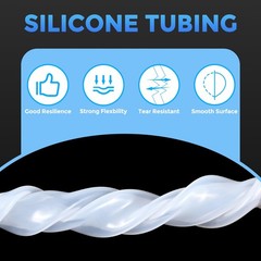 Rebower Silicone Tubing,1/16″ ID x 1/8″ OD Pure Silicon Tube High Temp Silico…