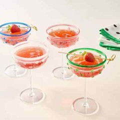 8.11oz 4pc Polka Dot Acrylic Coupe Drinkware Set *NEW* kate spade x target