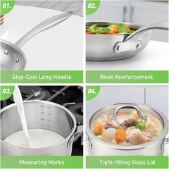 17pc Induction Cookware Set Duxtop Stainless Steel
