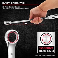 30-Piece Combination Wrench Set – Open End Wrench Set with Organizer Professi…