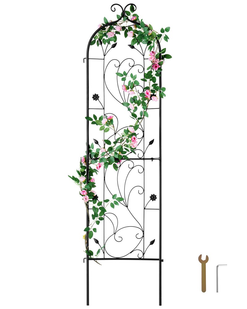 VEVOR Metal Garden Trellis for Climbing Plant Support 60 x 15 in Rustproof