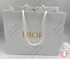 Dior Medium Classic White Textured Paper Gift Bag New MEDIUM 10.5″ x 9″ x 4.5″