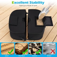 18.5″ Umbrella Base Weight, 90 LBS Sand-fillable Bags with Weatherproof Fabric