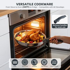 Ciwete Nonstick Frying Pan Set 3pc Stainless Steel Detachable Handle PFAS