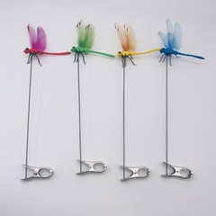 12Pcs Indoor & Outdoor Fake Dragonfly Rod Clip, Dragonfly Clip Bug Repellent, 3D
