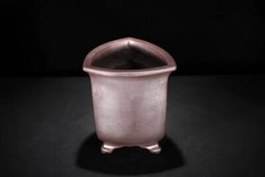 6.02in Chinese Antiqued Refine Zisha Handmade Triangle Potted Bonsai Flower Pot