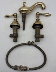 vintag Phylrich Polished brass wide spread bathroom faucet