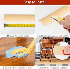 Water-Resistant 10Ft PVC Flooring Transition Strip – Smooth Edging for All Types