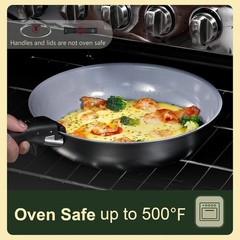 Versatile 19PC Non-Toxic Ceramic Cookware Set with Detachable Handle & Utensils