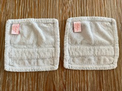 Paresi Orange Face Towels Set Of 2 Gray White Stripe 100% Cotton Italy 10″