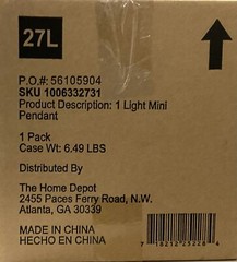 Hampton Bay Mullins 6.75 in. 1-Light Coal Mini Pendant Hanging Light