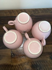 TAYLOR SMITH & TAYLOR DWARF PINE Pink 4 Pc Service Set Plates China Dishes VTG