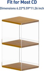 Retro Walnut CD Holder Desk Rack Organizer Storage Shelf Tower 30 Pcs