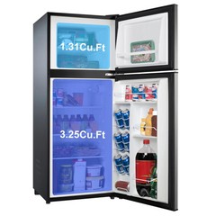 Galanz 4.6 cu ft Stainless Steel Mini Fridge with Freezer—compact, energy-effici